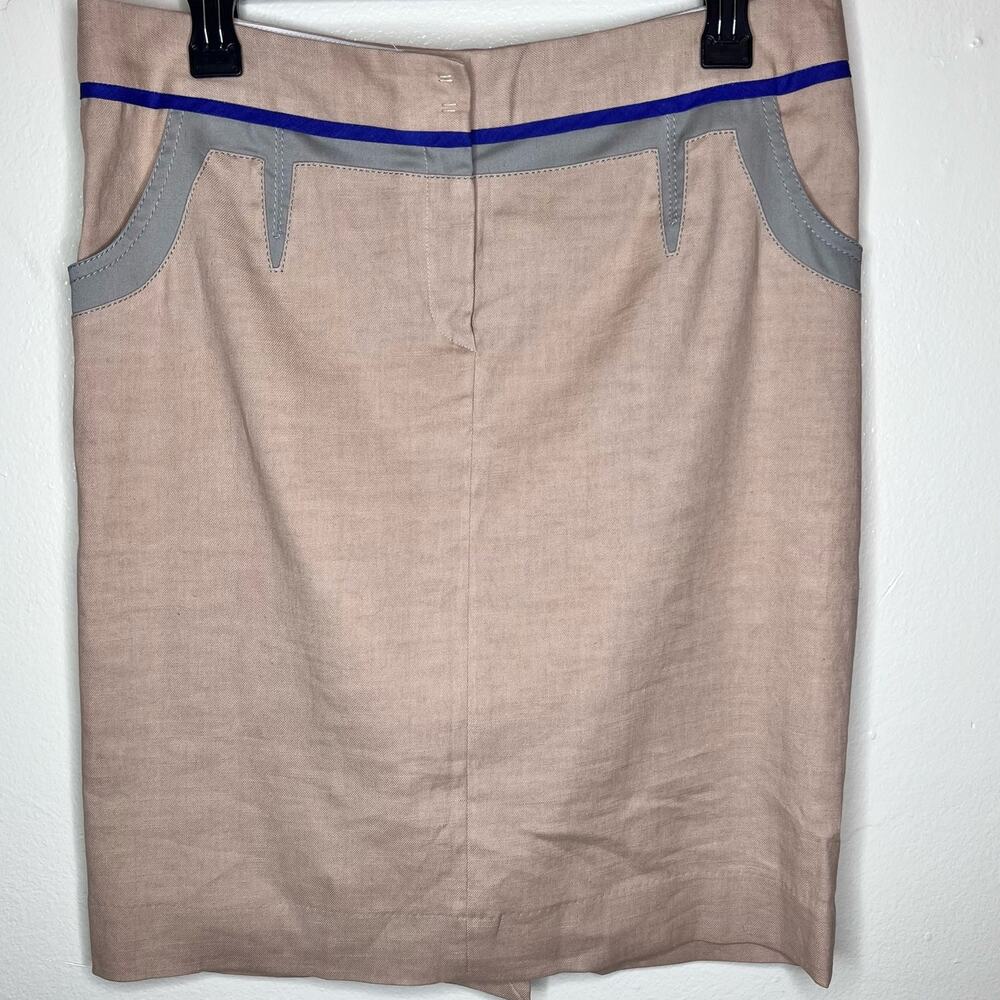 Philosophy Di Alberta Ferretti Pencil Skirt 8 Womens Linen Blend Designer Work